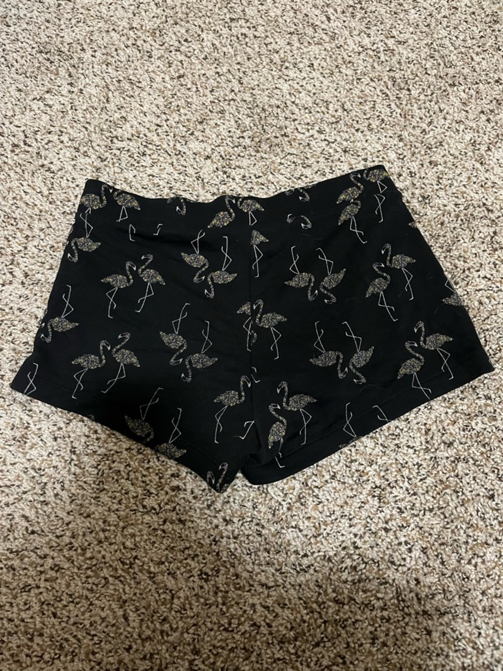 Old Navy Black Shorts with Flamingo Print